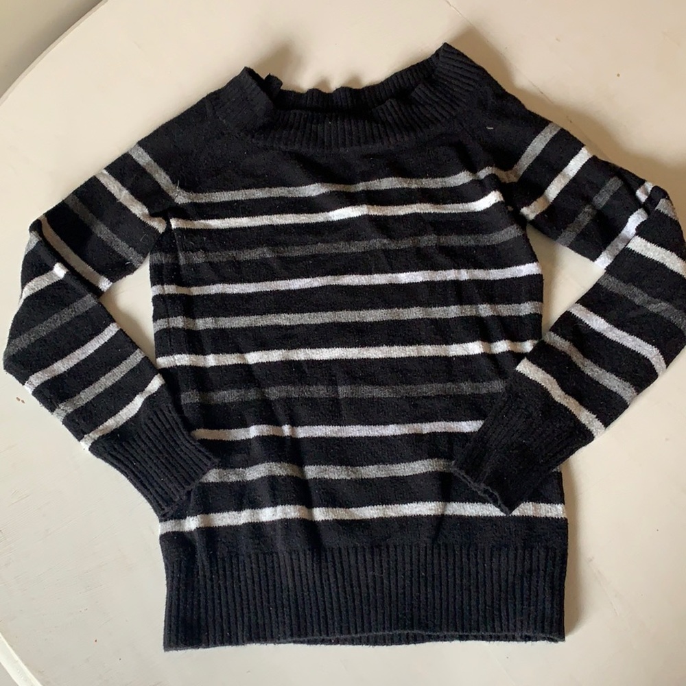 Black and grey striped sweater